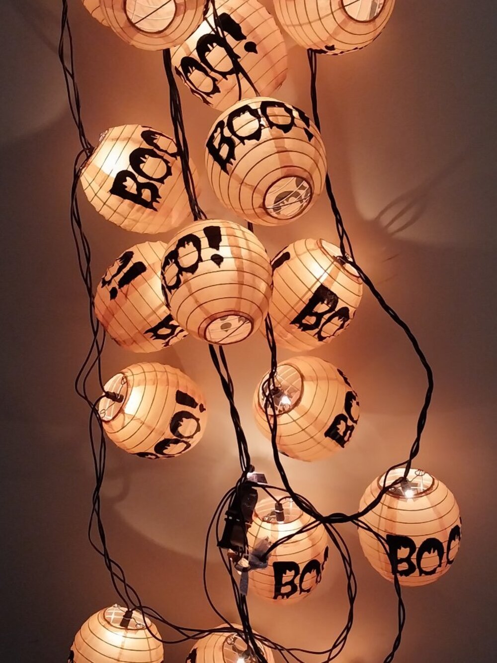 Halloween “Boo” Paper Lantern String Lights -Set of 2 - 9 ½ ‘ Long